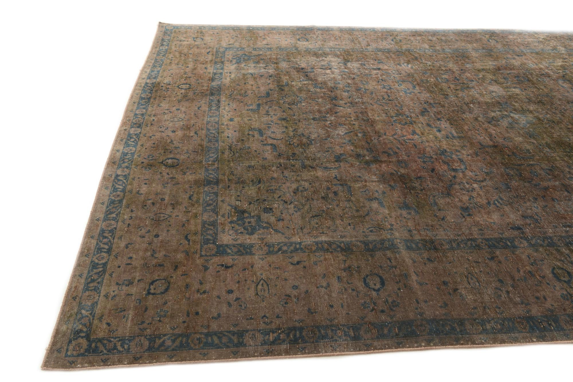9' x 13' Hand Knotted Ultra Vintage Persian Wool Rug