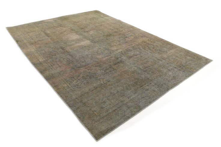 Detailfoto van 245cm x 360cm Handgeknoopt Ultra Vintage Perzisch Wol Vloerkleed
