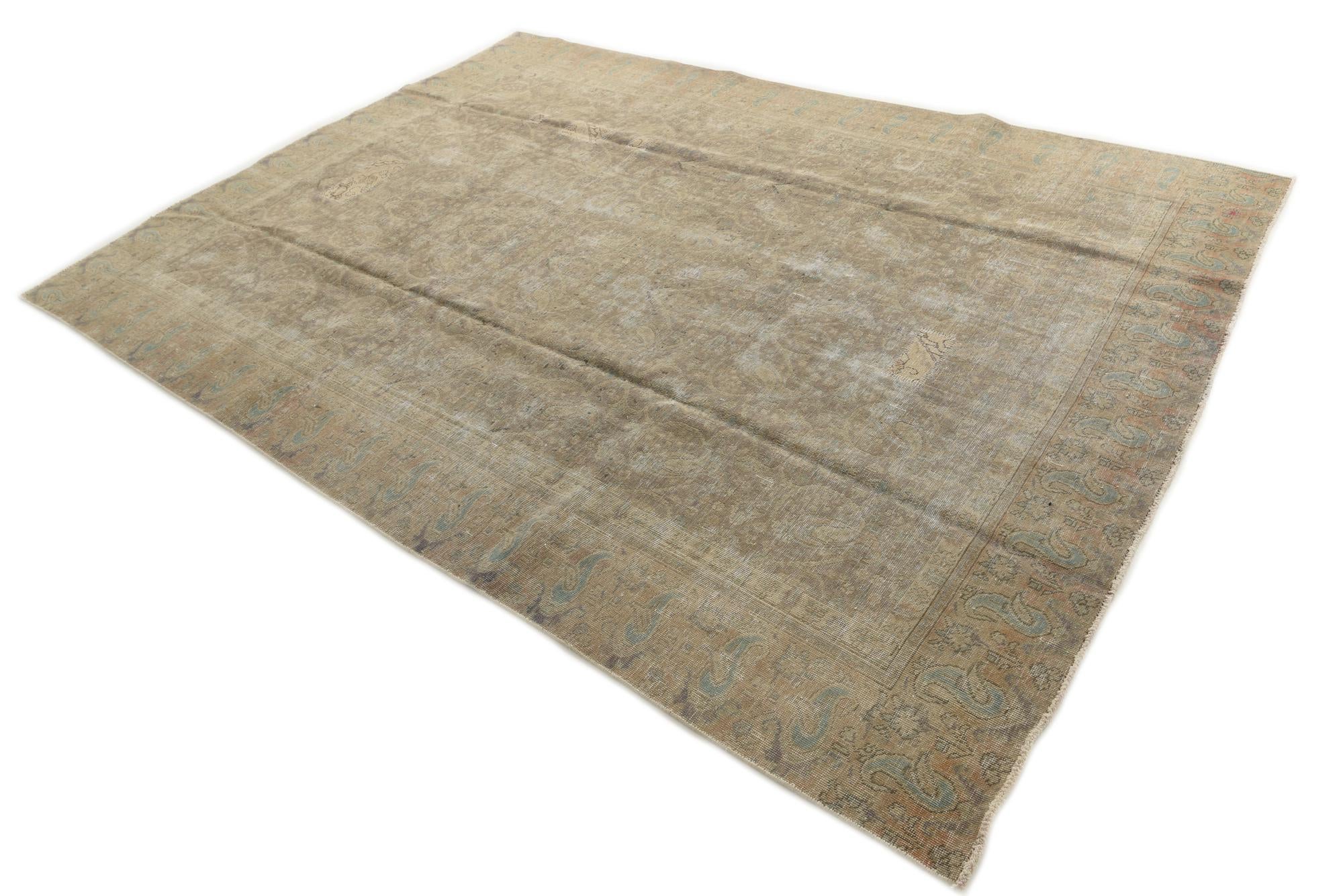 9' 7 x 12' 2 Hand Knotted Ultra Vintage Persian Wool Rug