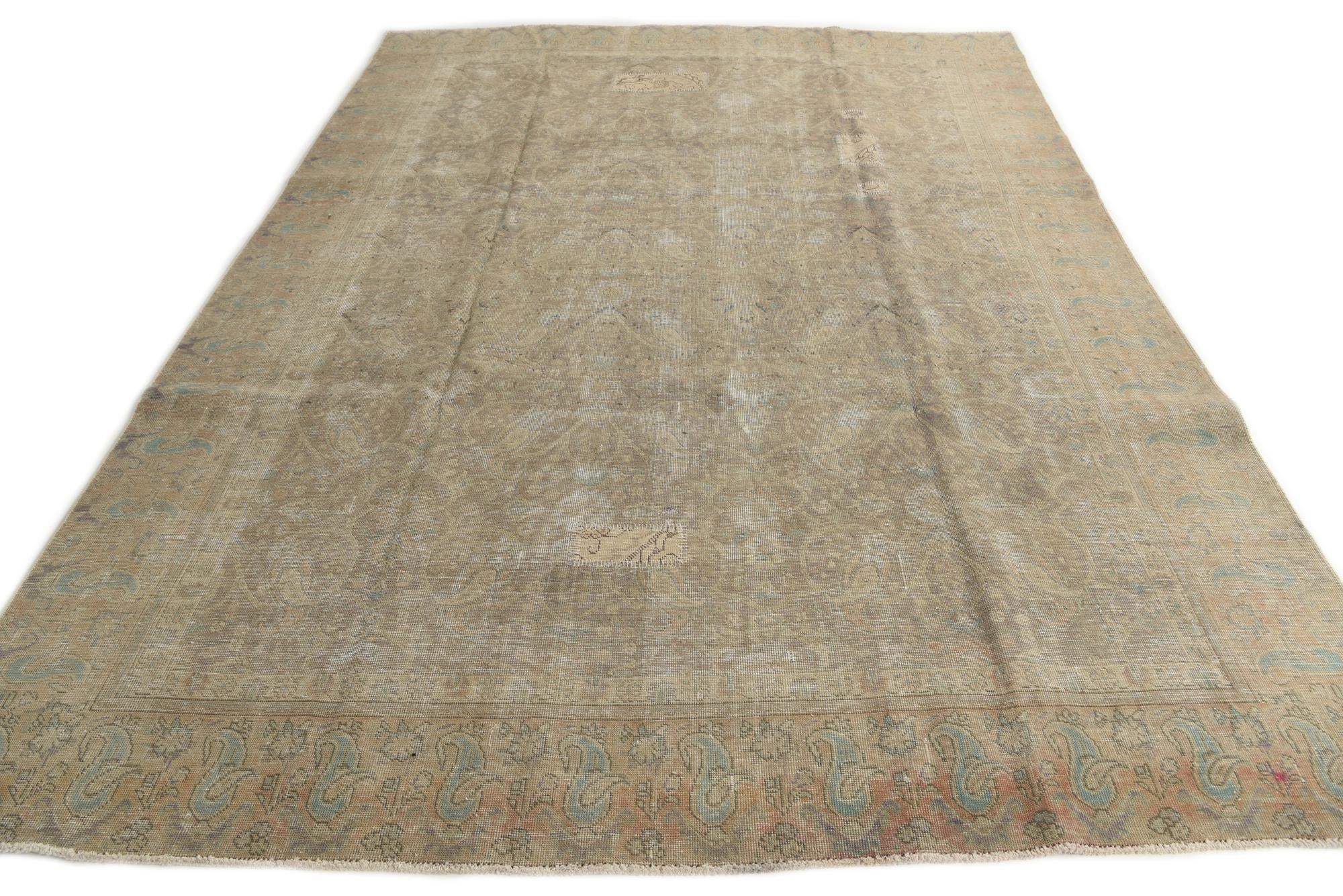 9' 7 x 12' 2 Hand Knotted Ultra Vintage Persian Wool Rug