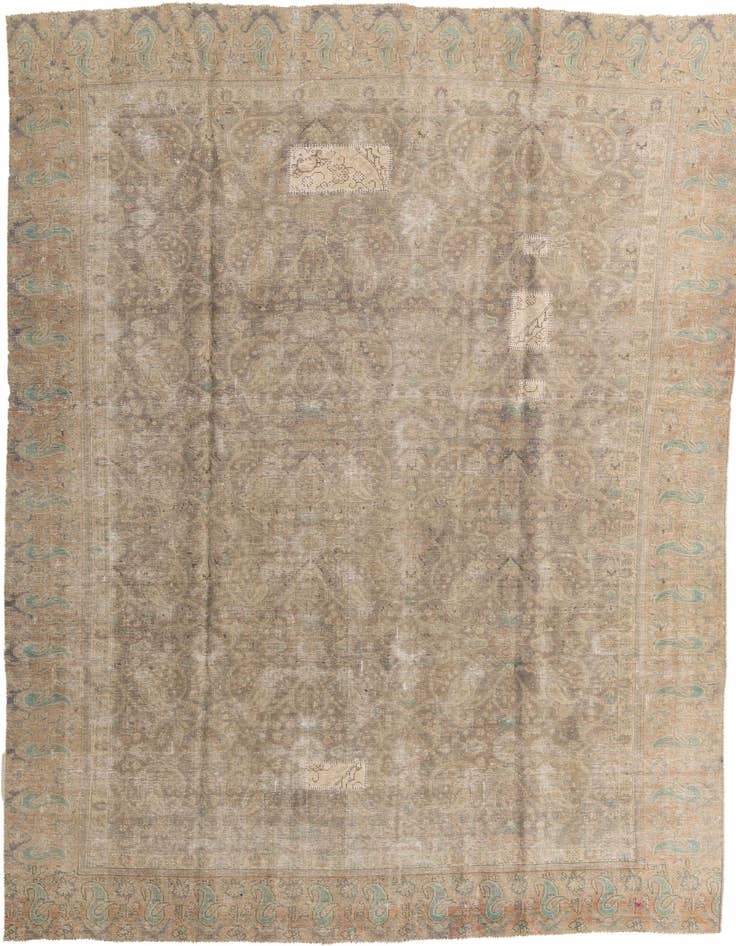 Detail image of 9' 7 x 12' 2 Hand Knotted Ultra Vintage Persian Wool Rug