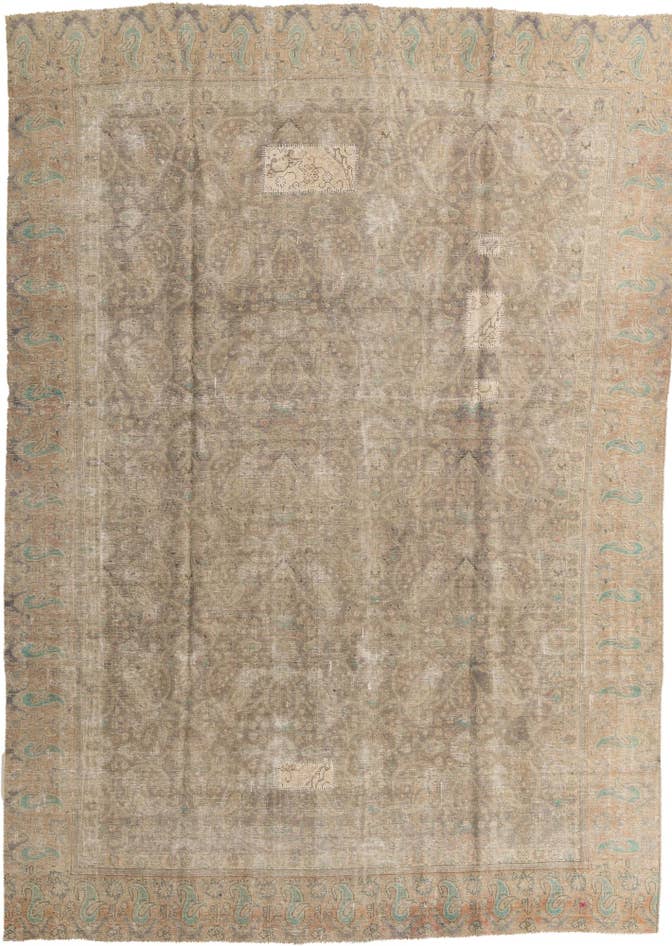 Detail image of 9' 7 x 12' 2 Hand Knotted Ultra Vintage Persian Wool Rug