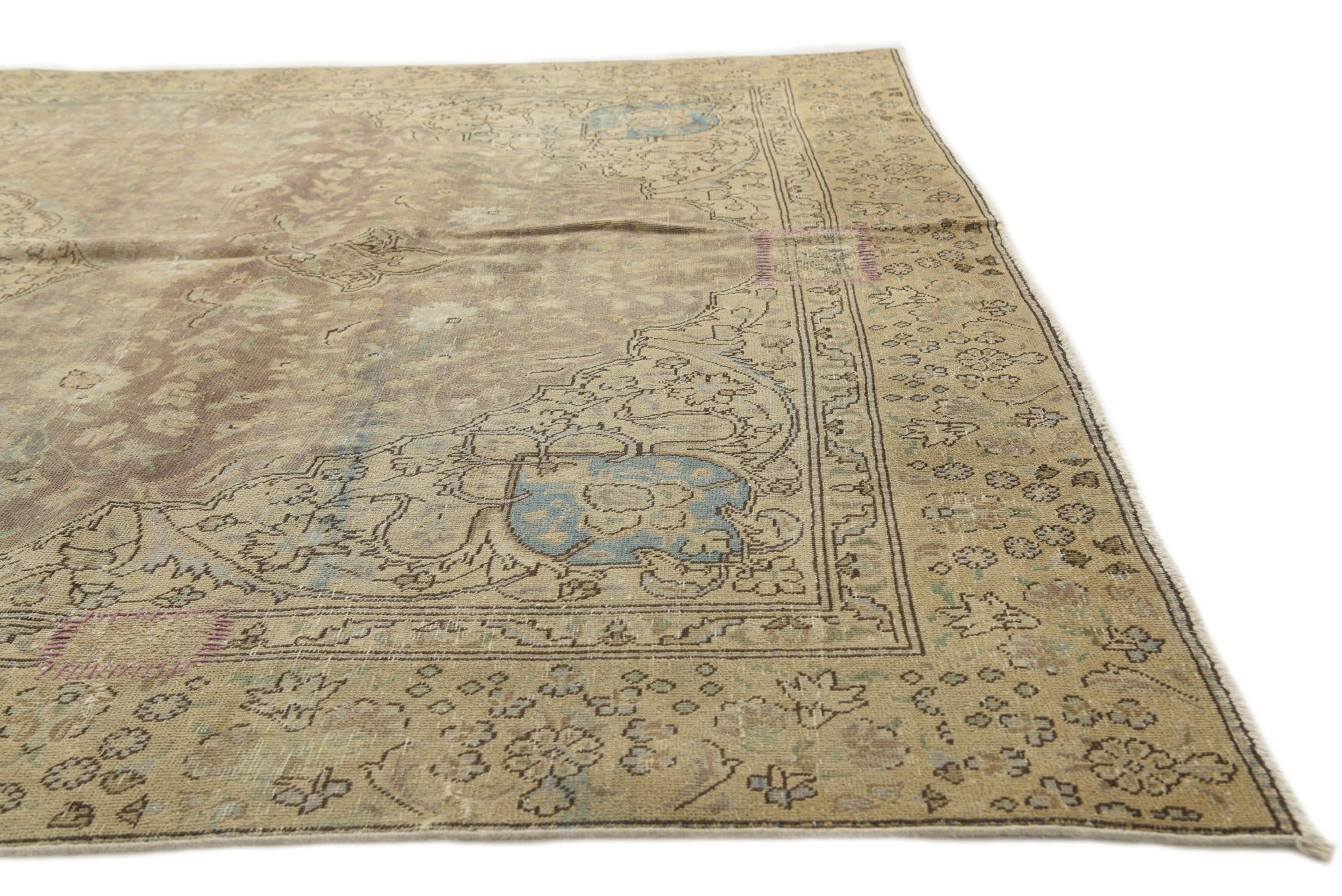 7' 5 x 10' Hand Knotted Ultra Vintage Persian Wool Rug
