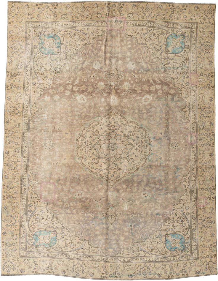 Detail image of 7' 5 x 10' Hand Knotted Ultra Vintage Persian Wool Rug