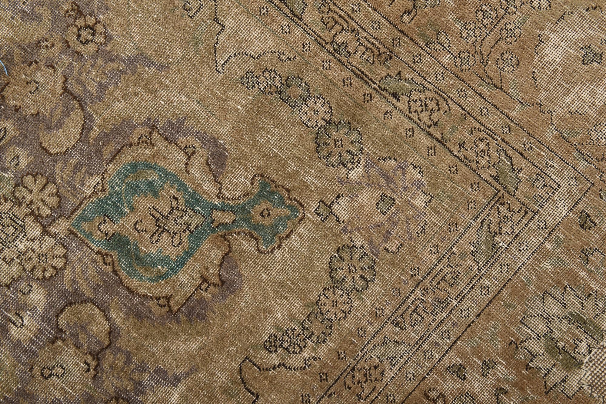 9' 5 x 12' 6 Hand Knotted Ultra Vintage Persian Wool Rug