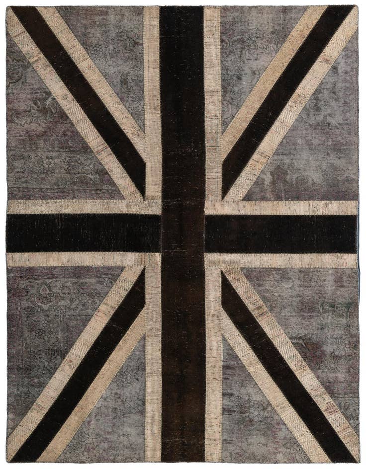 Detail image of 6' 7 x 10' Hand Knotted Ultra Vintage Persian Wool Rug