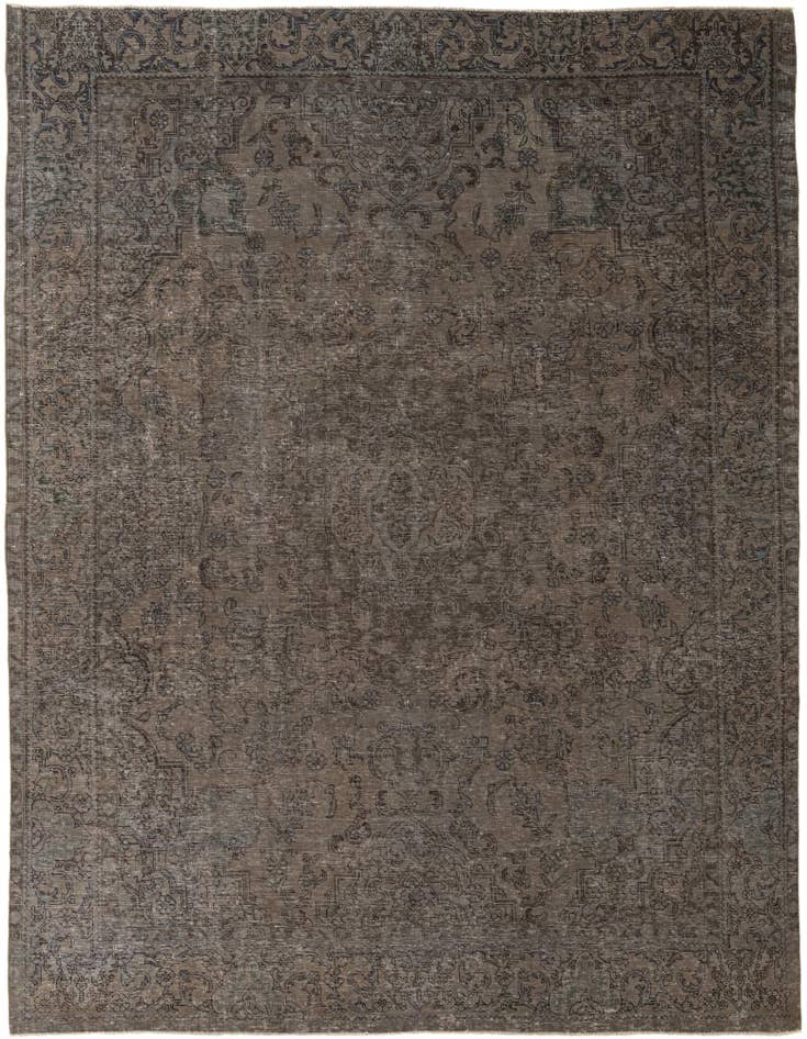 Detail image of 9' 6 x 12' Hand Knotted Ultra Vintage Persian Wool Rug
