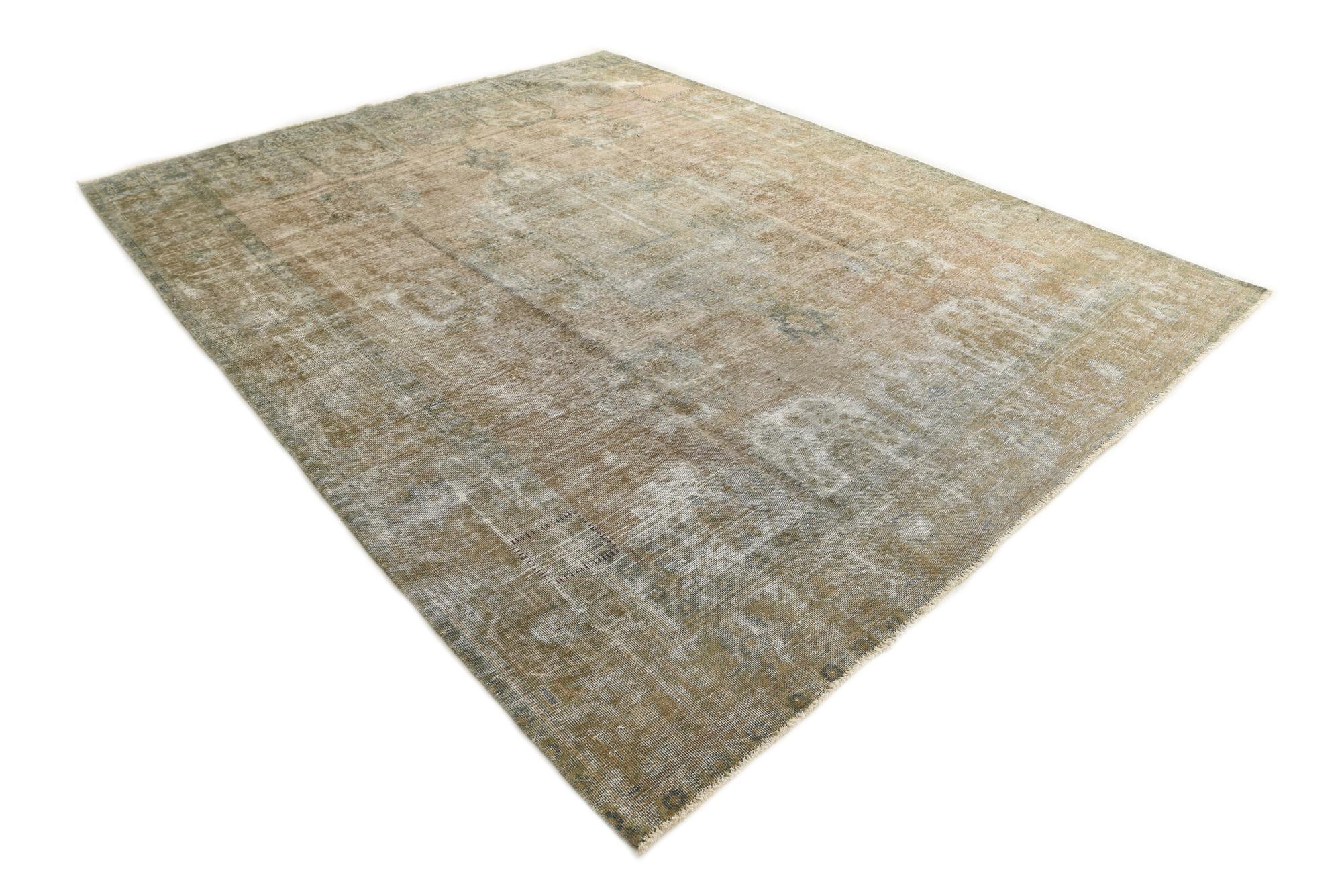 9' 8 x 12' 5 Hand Knotted Ultra Vintage Persian Wool Rug