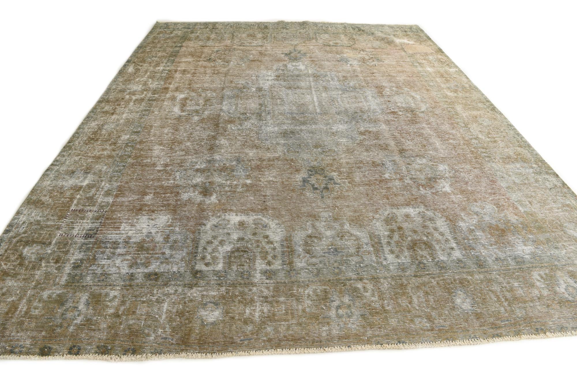 9' 8 x 12' 5 Hand Knotted Ultra Vintage Persian Wool Rug