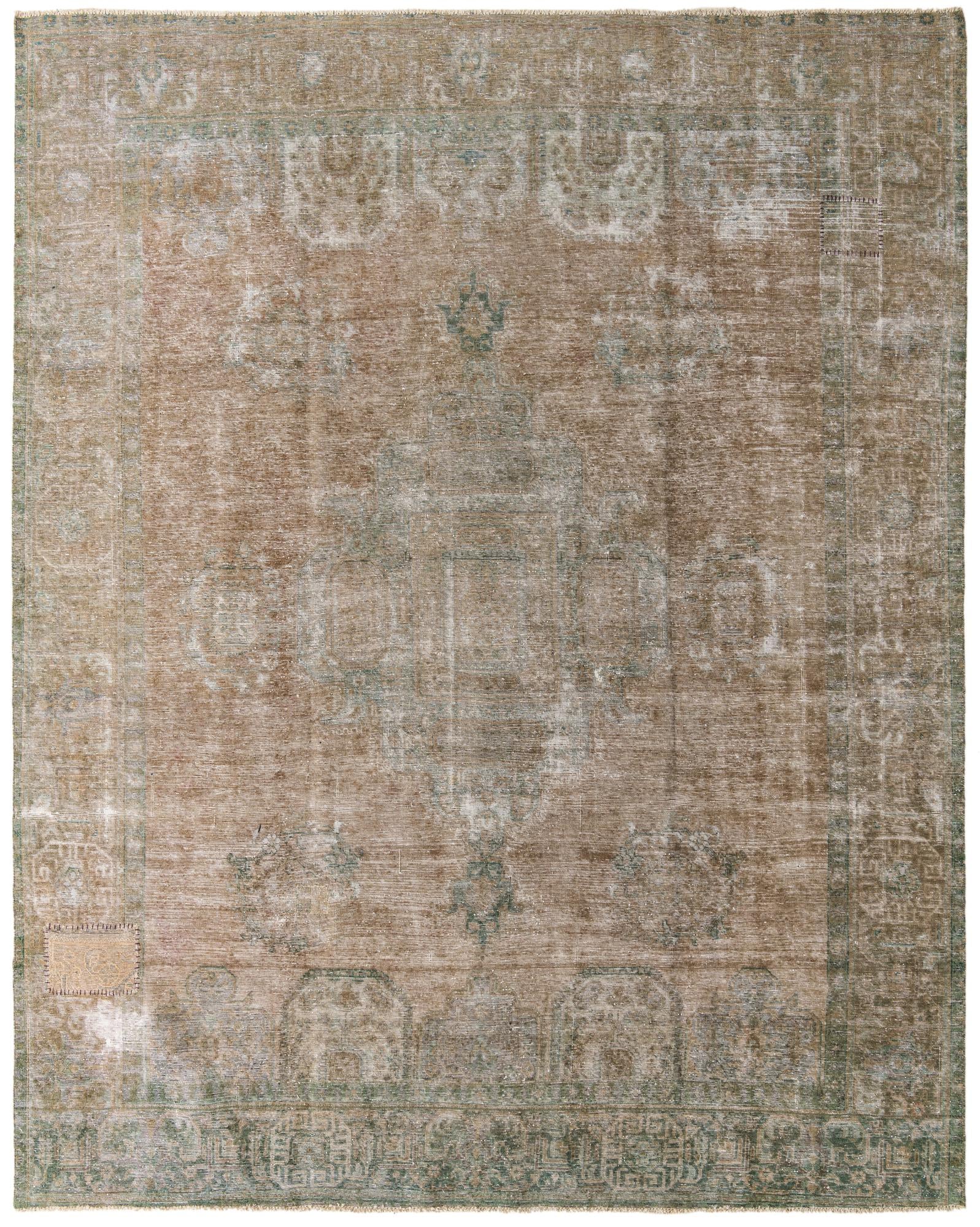 9' 8 x 12' 5 Hand Knotted Ultra Vintage Persian Wool Rug