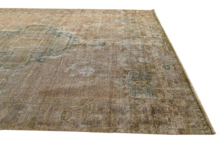 Detail image of 9' 6 x 13' Hand Knotted Ultra Vintage Persian Wool Rug