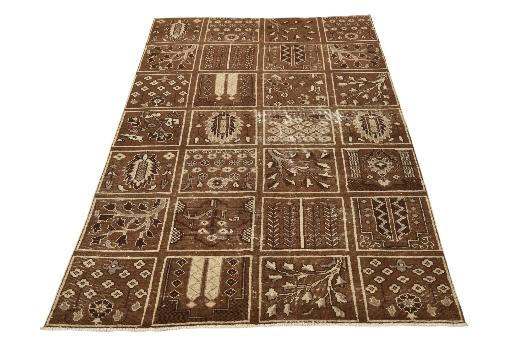 4' x 6' 10 Hand Knotted Ultra Vintage Persian Wool Rug
