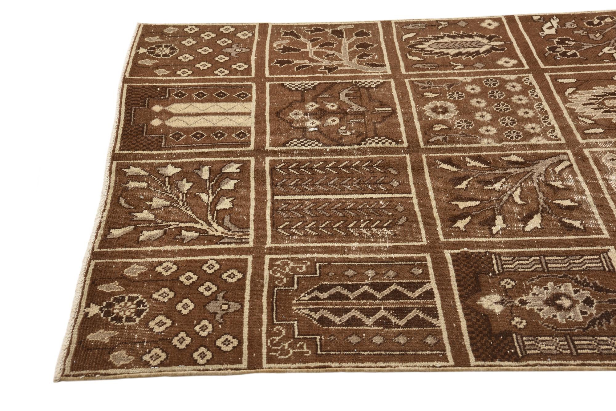 4' x 6' 10 Hand Knotted Ultra Vintage Persian Wool Rug