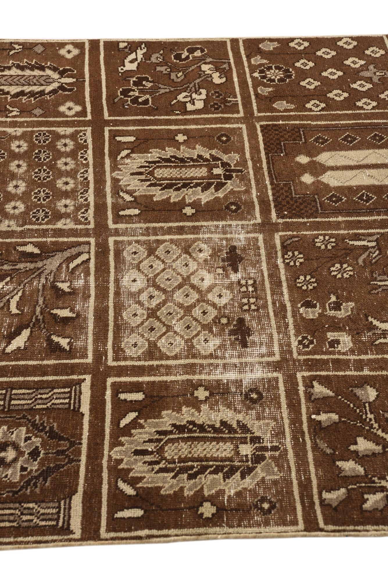 4' x 6' 10 Hand Knotted Ultra Vintage Persian Wool Rug