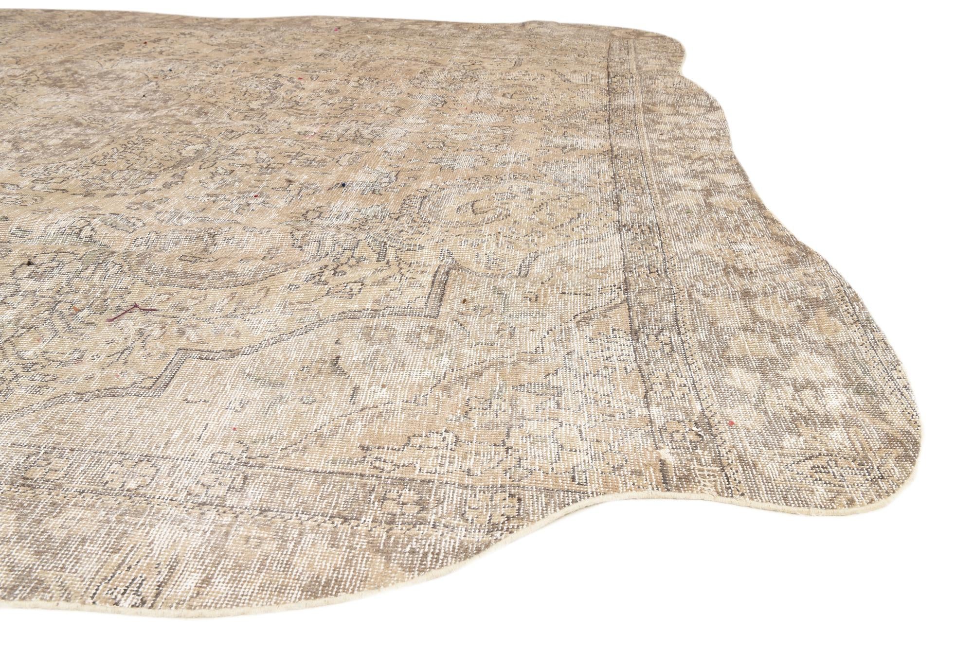 9' 5 x 12' 2 Hand Knotted Ultra Vintage Persian Wool Rug