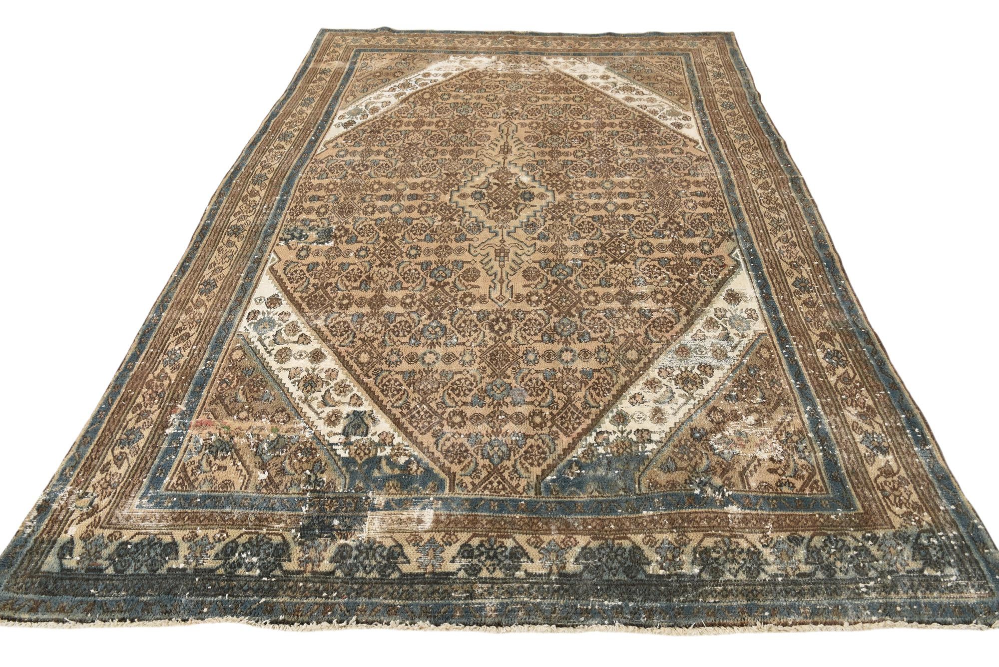7' x 10' 3 Hand Knotted Ultra Vintage Persian Wool Rug