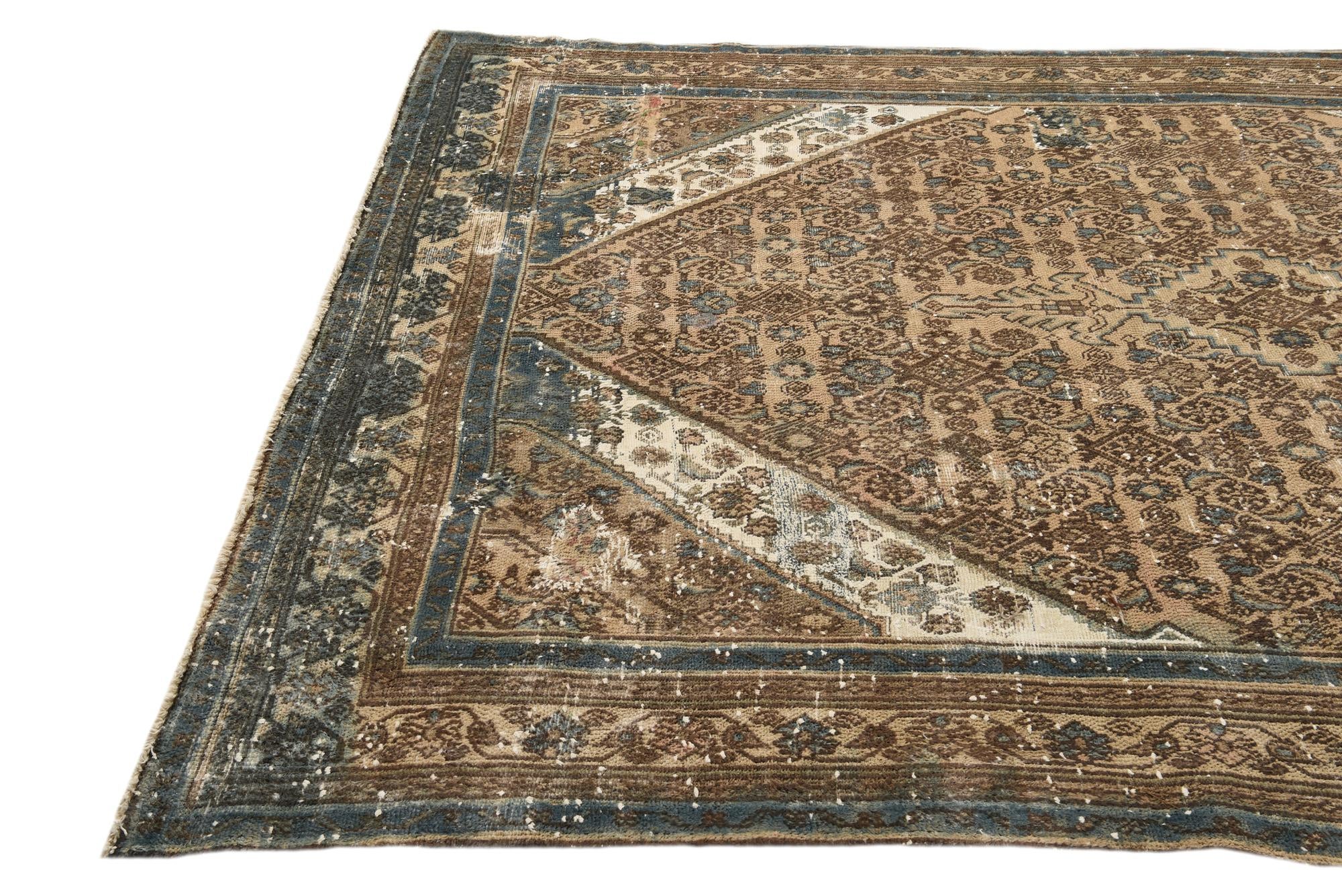 7' x 10' 3 Hand Knotted Ultra Vintage Persian Wool Rug