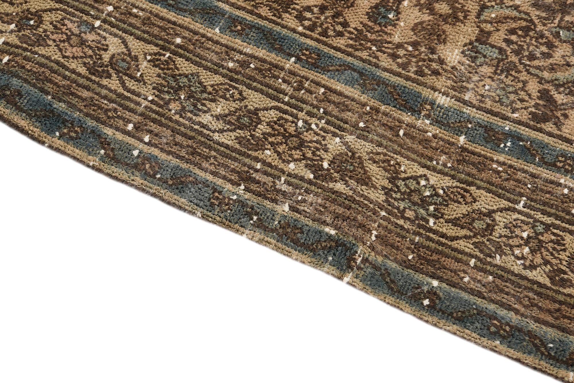 7' x 10' 3 Hand Knotted Ultra Vintage Persian Wool Rug