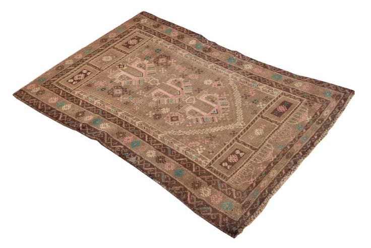 Detail image of 2' 8 x 4' 5 Hand Knotted Ultra Vintage Persian Wool Rug