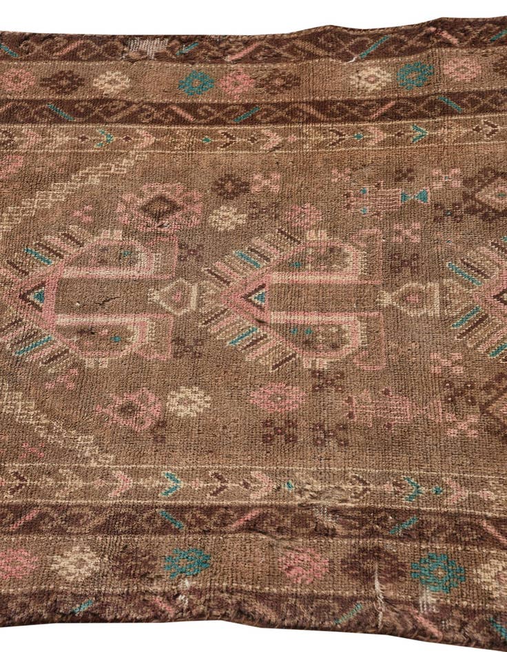 Detail image of 2' 8 x 4' 5  Hand Knotted Ultra Vintage Persian Wool Rug