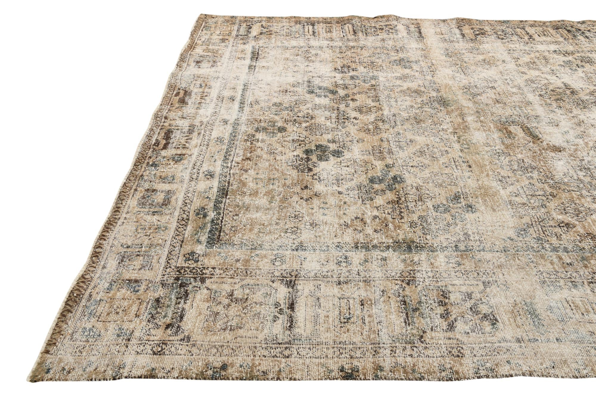 8' 9 x 11' 7 Hand Knotted Ultra Vintage Persian Wool Rug