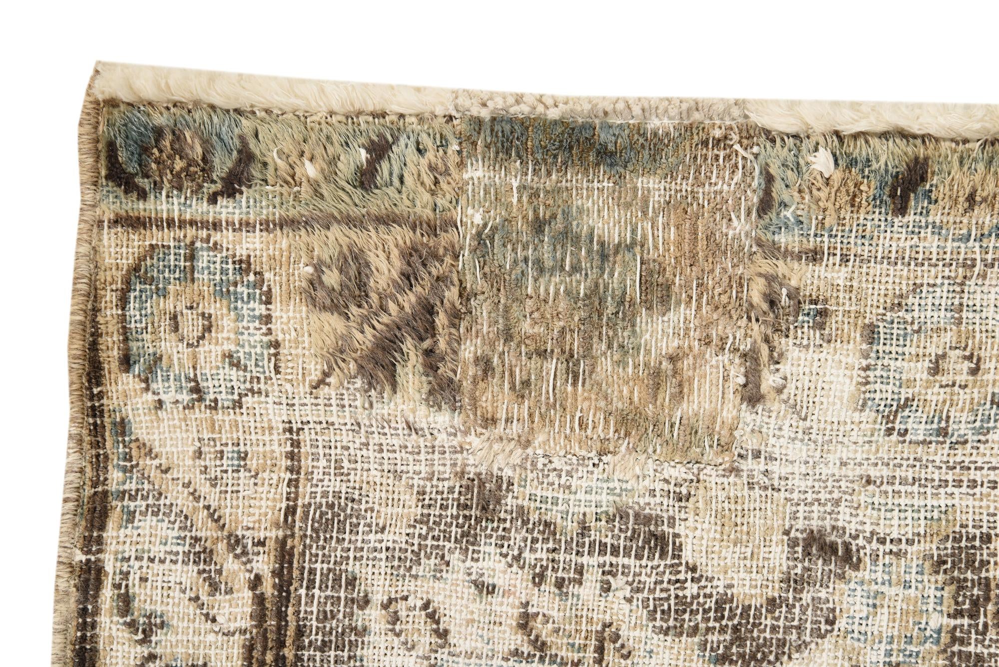 9' 5 x 13' Hand Knotted Ultra Vintage Persian Wool Rug