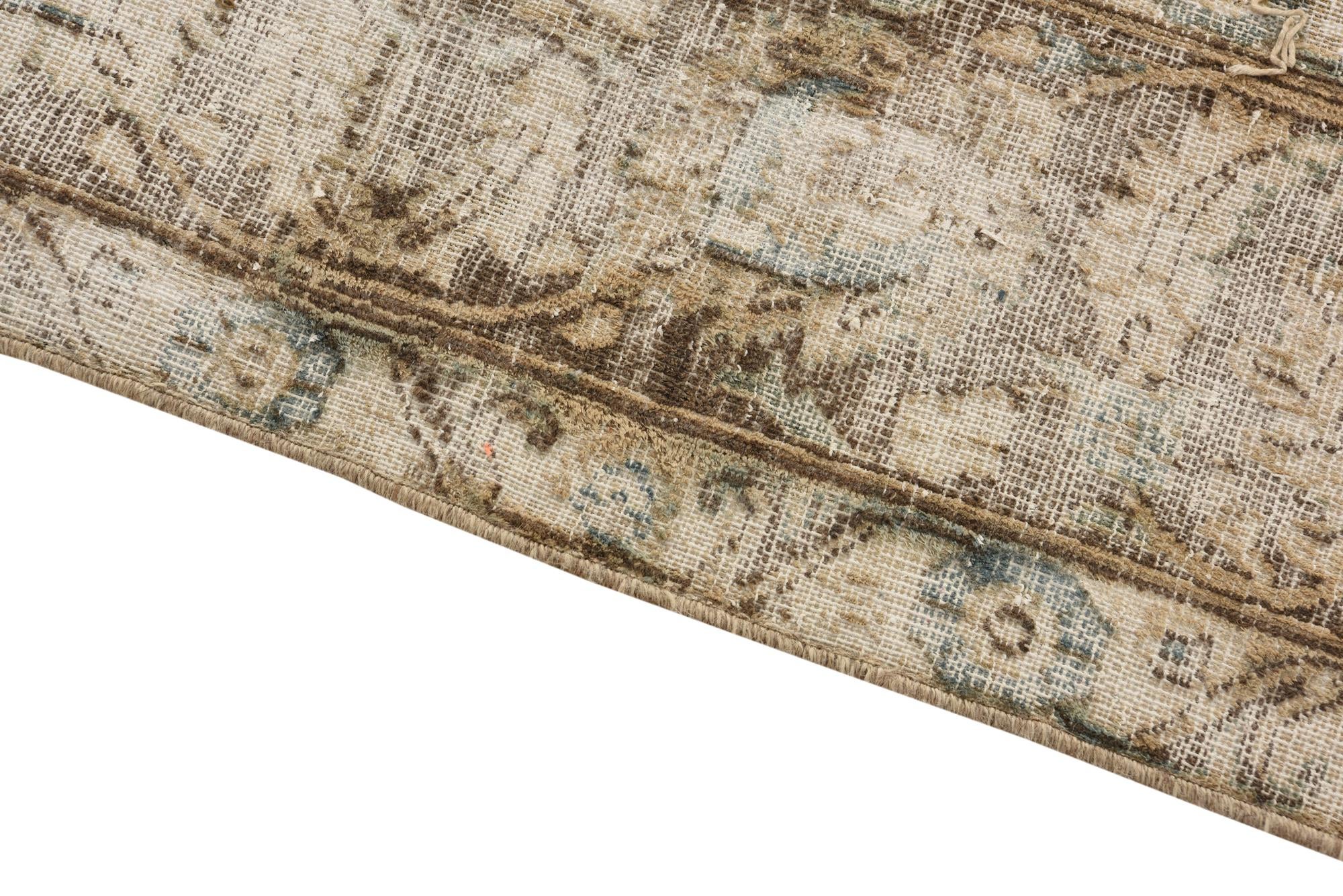 9' 5 x 13' Hand Knotted Ultra Vintage Persian Wool Rug