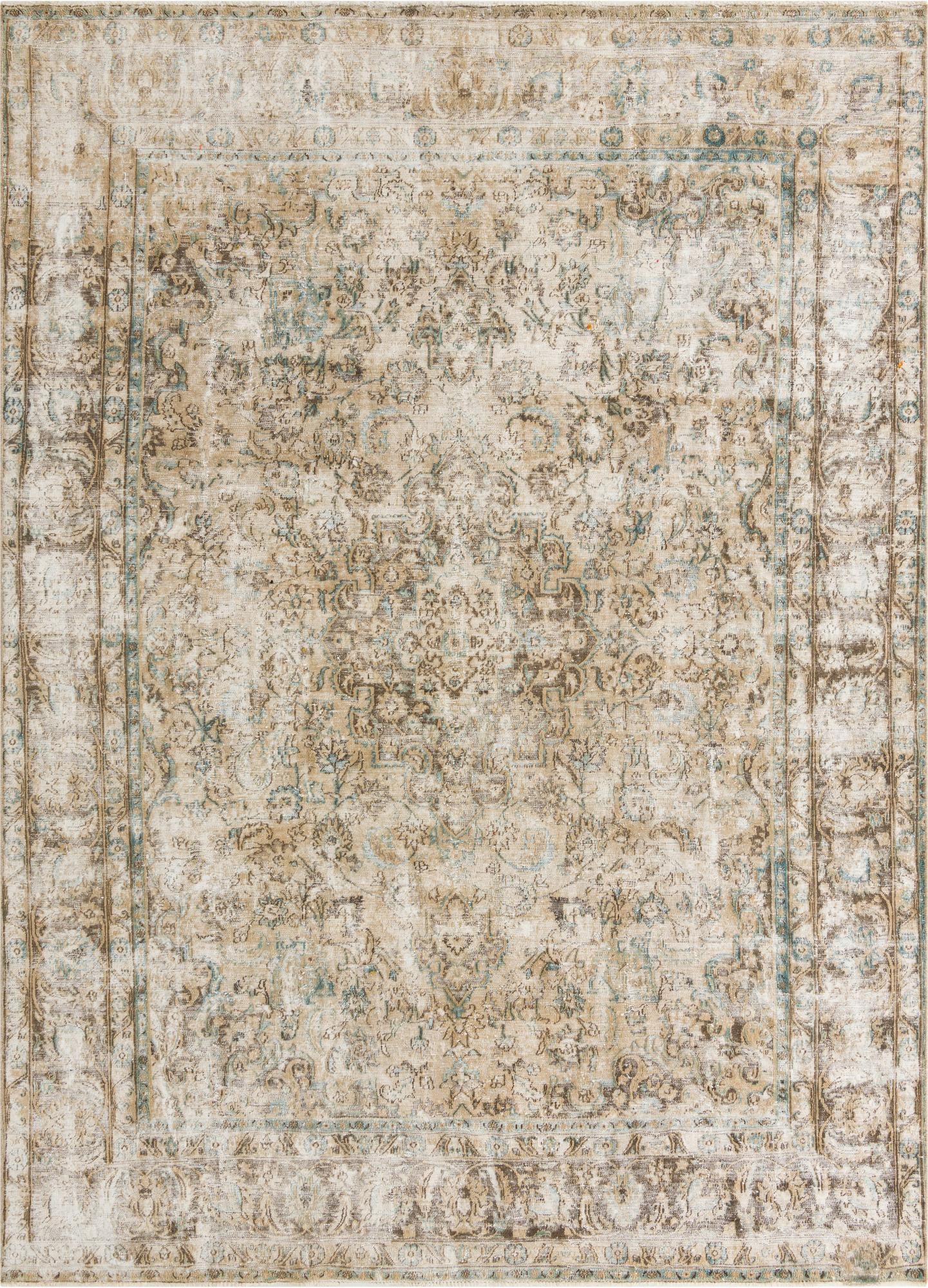 9' 5 x 13' Hand Knotted Ultra Vintage Persian Wool Rug