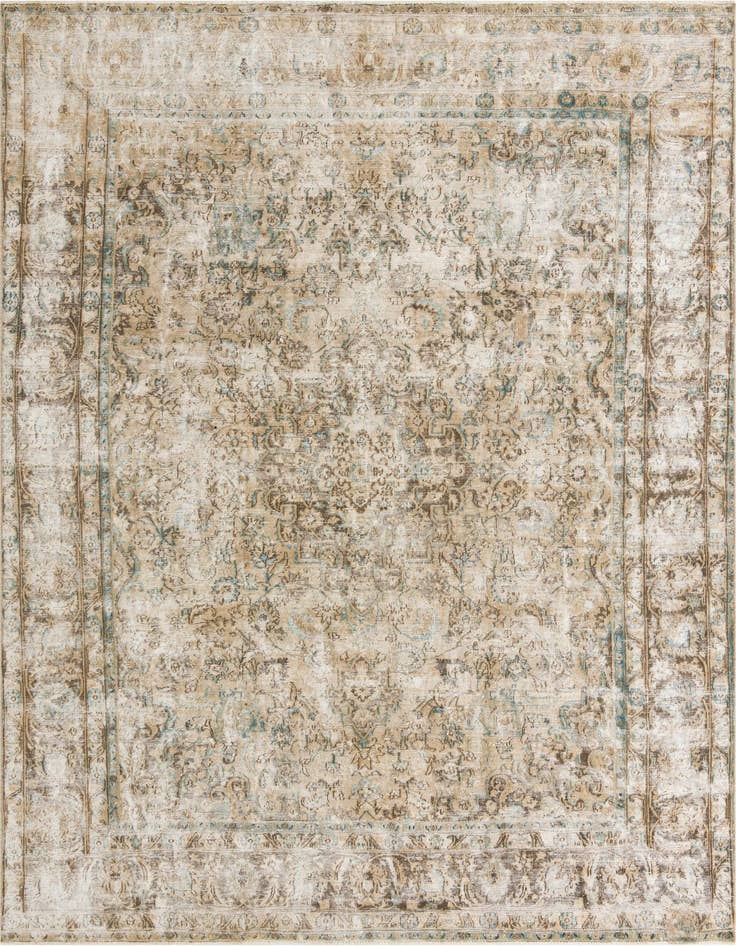 Detail image of 9' 5 x 13' Hand Knotted Ultra Vintage Persian Wool Rug