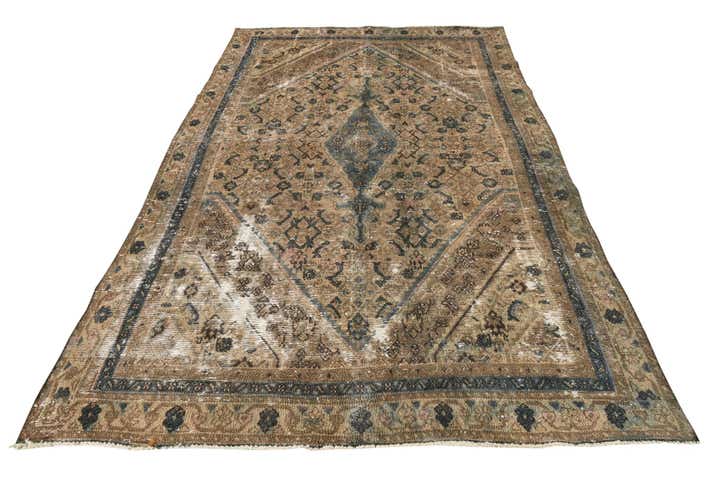6' x 9' 10 Hand Knotted Ultra Vintage Persian Wool Rug