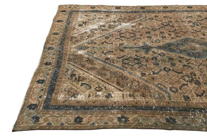 6' x 9' 10 Hand Knotted Ultra Vintage Persian Wool Rug