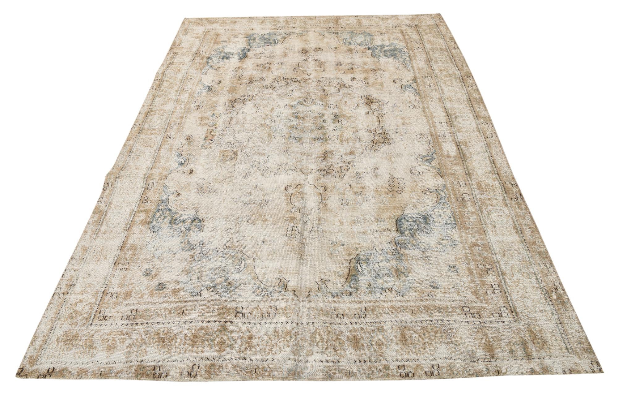 6' 3 x 9' Hand Knotted Ultra Vintage Persian Wool Rug