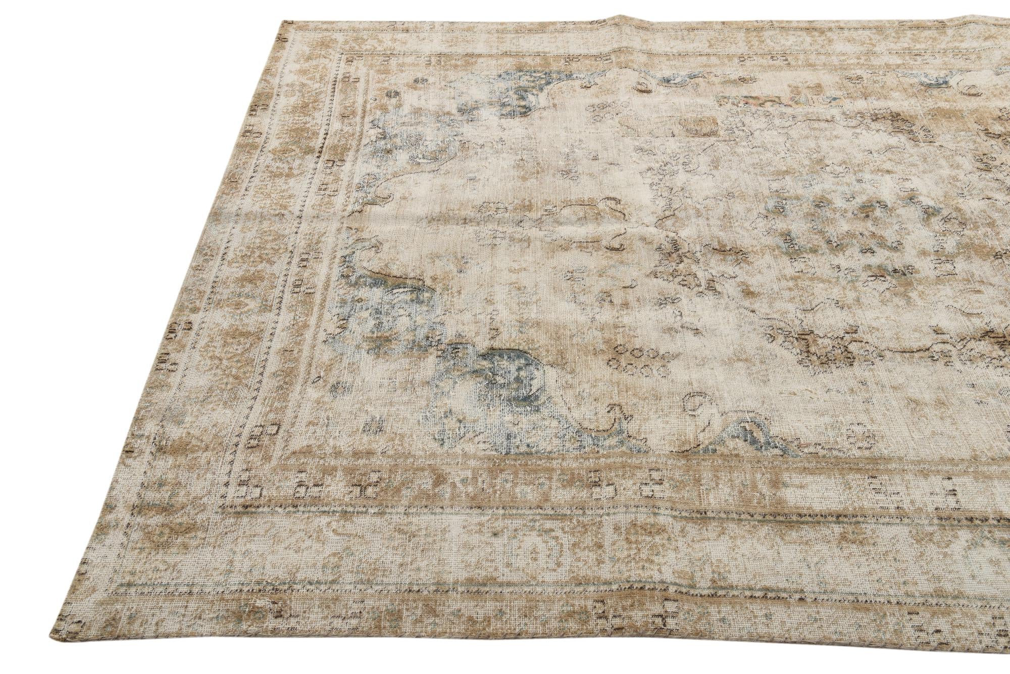 6' 3 x 9' Hand Knotted Ultra Vintage Persian Wool Rug