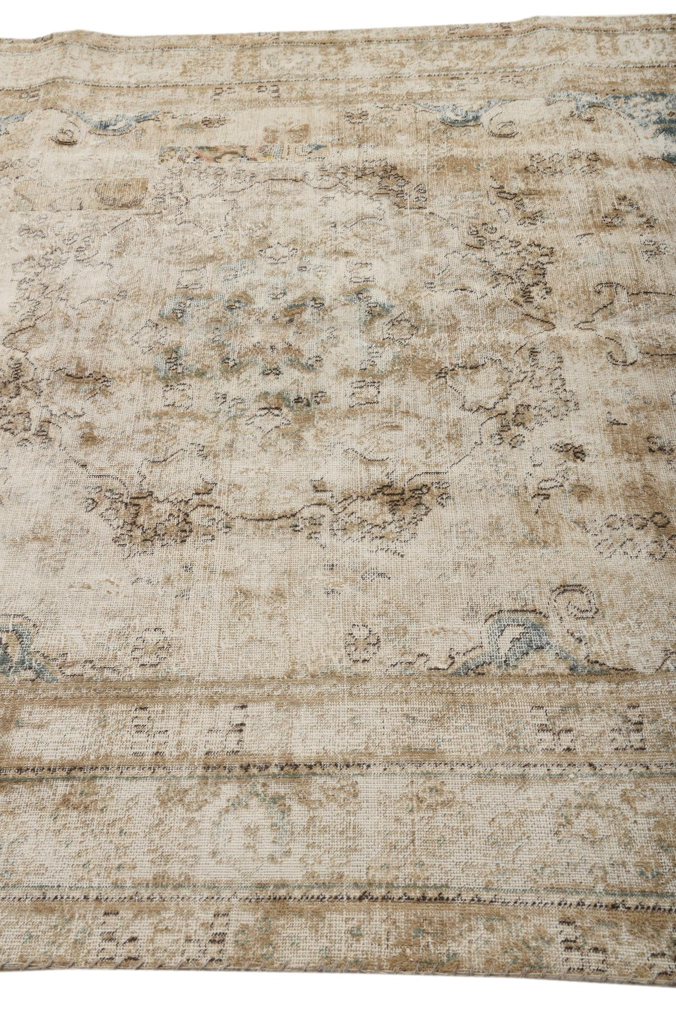 6' 3 x 9' Hand Knotted Ultra Vintage Persian Wool Rug