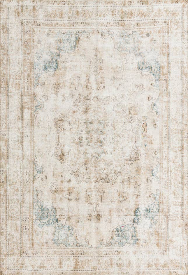 Detail image of 6' 3 x 9' Hand Knotted Ultra Vintage Persian Wool Rug