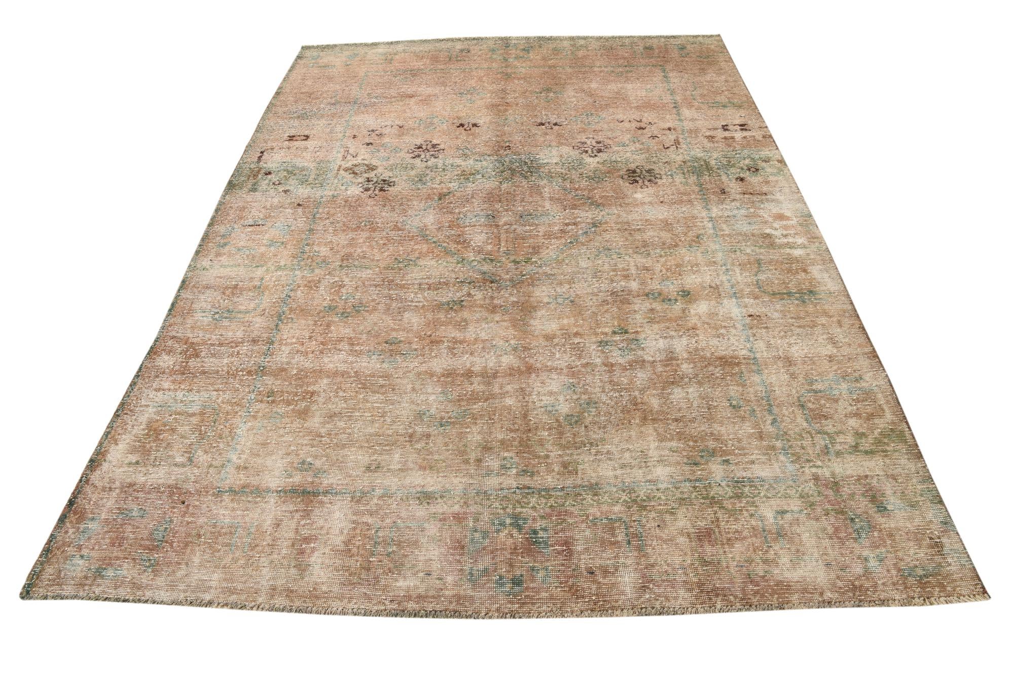 6' 7 x 9' 2 Hand Knotted Ultra Vintage Persian Wool Rug