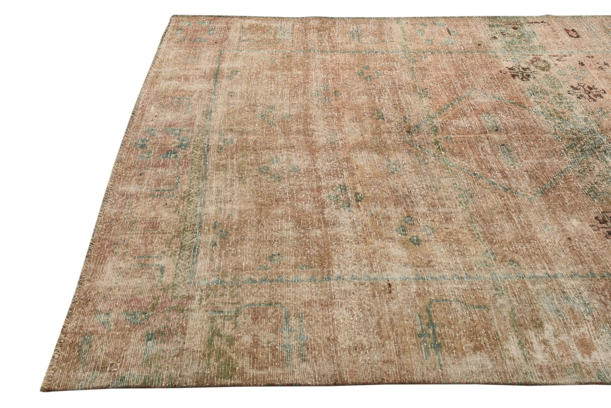 6' 7 x 9' 2 Hand Knotted Ultra Vintage Persian Wool Rug
