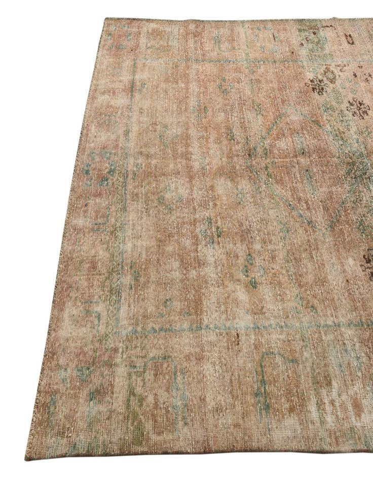 Detail image of 6' 7 x 9' 2  Hand Knotted Ultra Vintage Persian Wool Rug