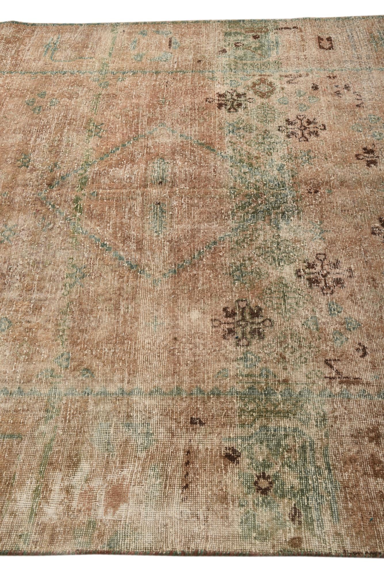 6' 7 x 9' 2 Hand Knotted Ultra Vintage Persian Wool Rug