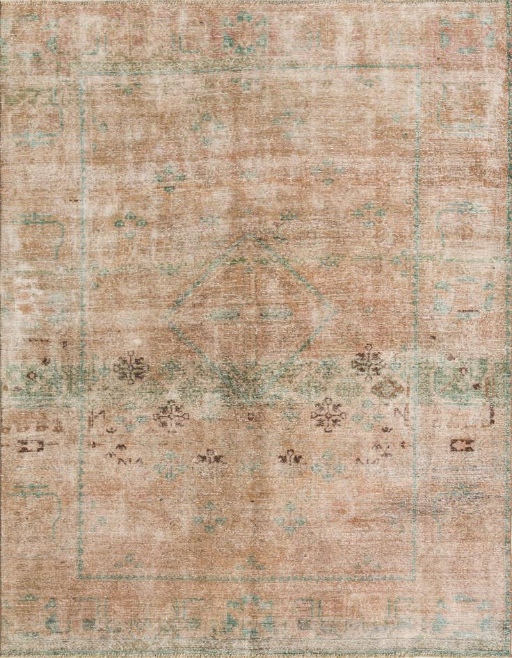 Detail image of 6' 7 x 9' 2 Hand Knotted Ultra Vintage Persian Wool Rug