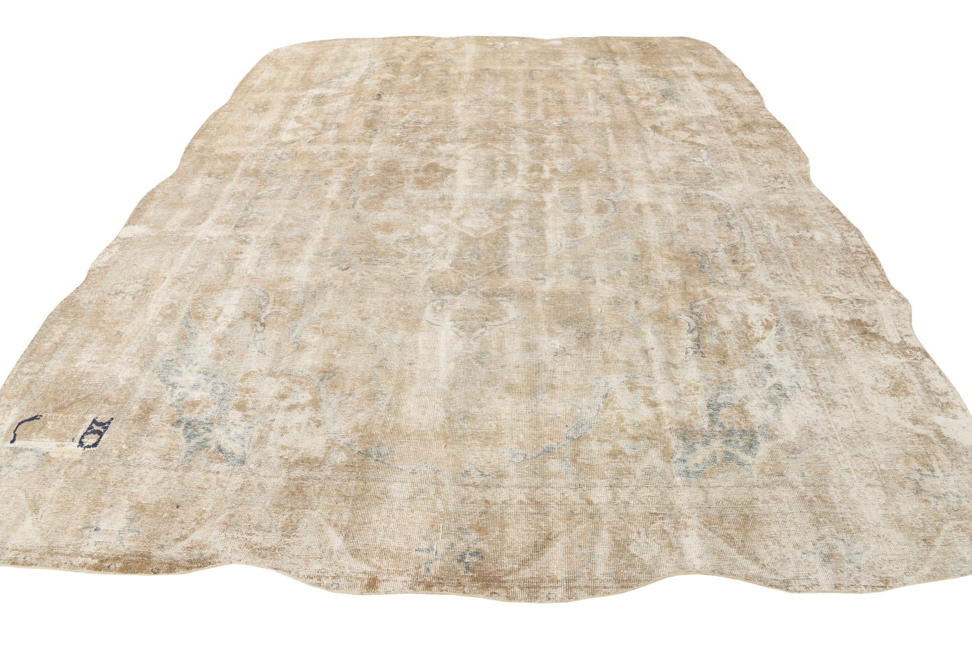 9' 10 x 12' 7 Hand Knotted Ultra Vintage Persian Wool Rug
