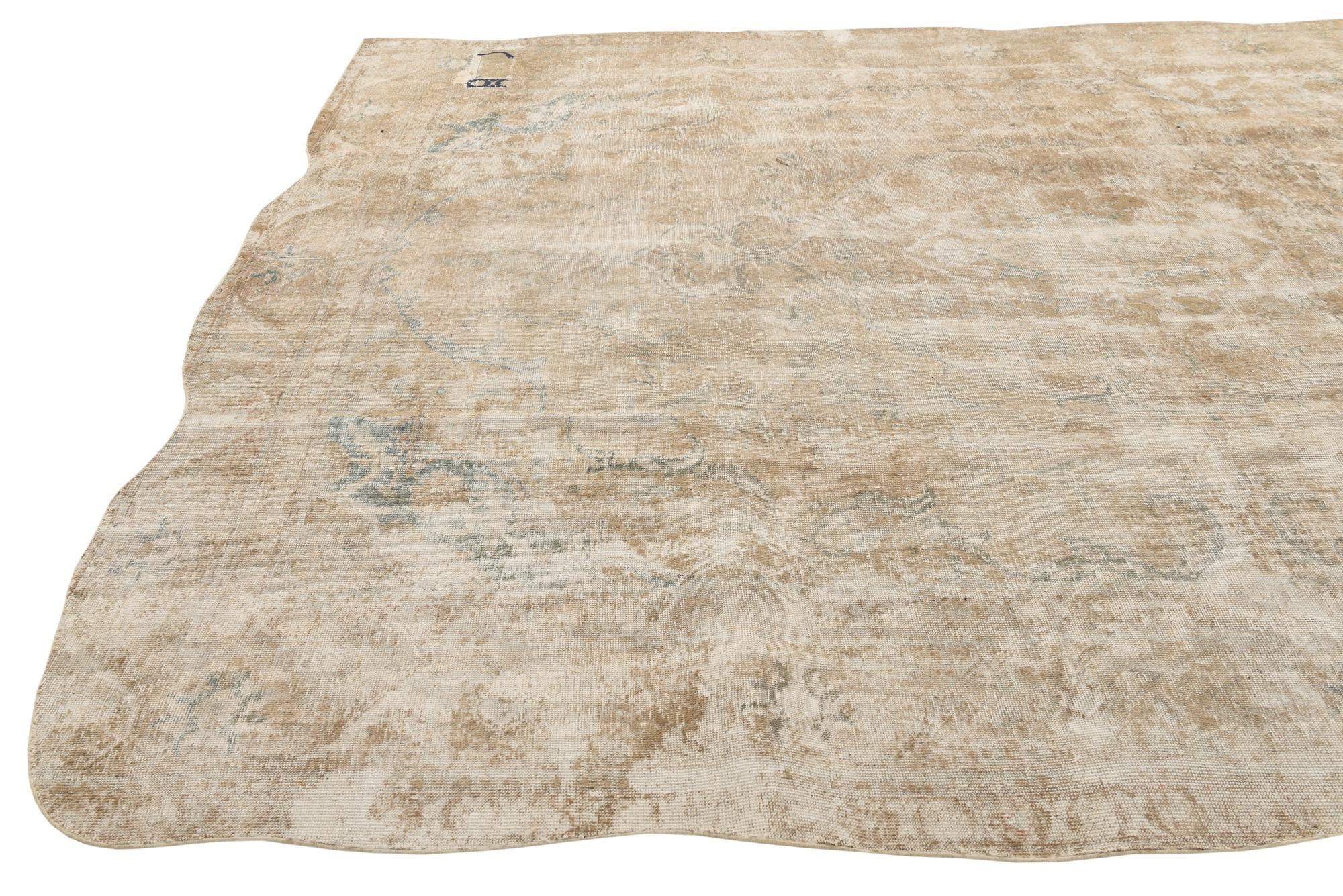9' 10 x 12' 7 Hand Knotted Ultra Vintage Persian Wool Rug