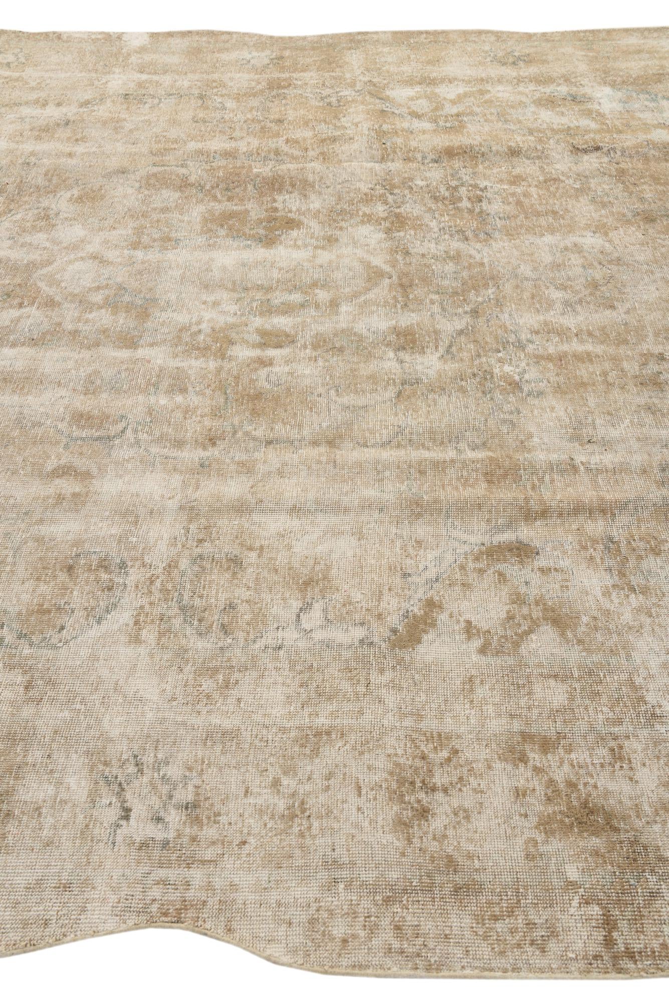 9' 10 x 12' 7 Hand Knotted Ultra Vintage Persian Wool Rug