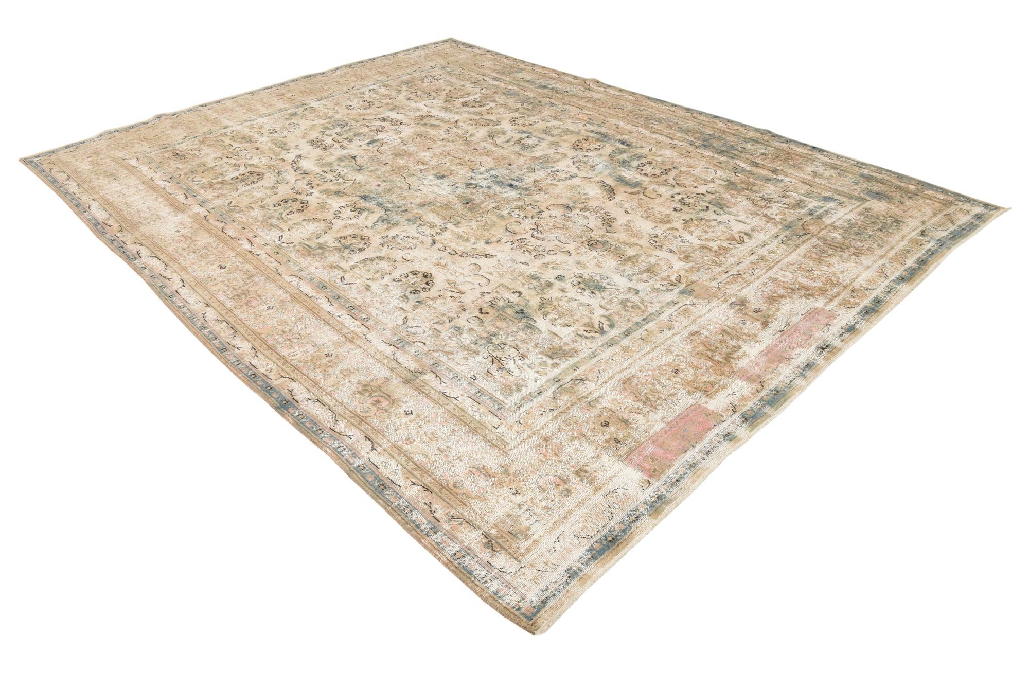 9' 4 x 12' 7 Hand Knotted Ultra Vintage Persian Wool Rug