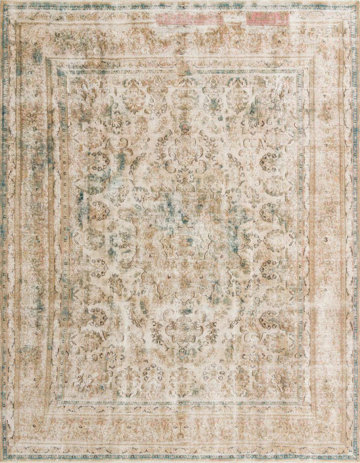 Detail image of 9' 4 x 12' 7 Hand Knotted Ultra Vintage Persian Wool Rug