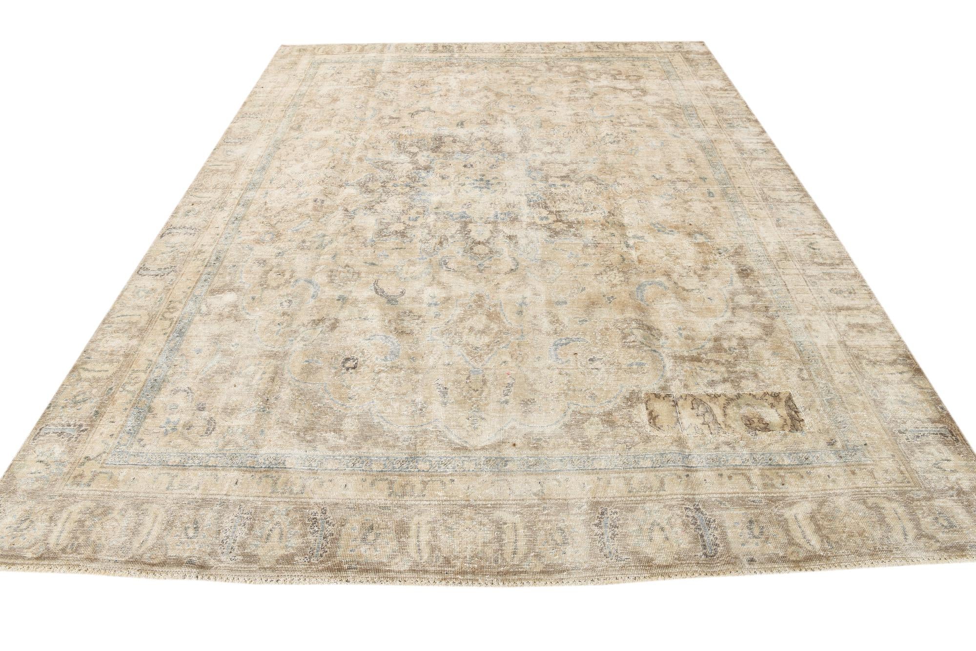 8' 7 x 11' 7 Hand Knotted Ultra Vintage Persian Wool Rug