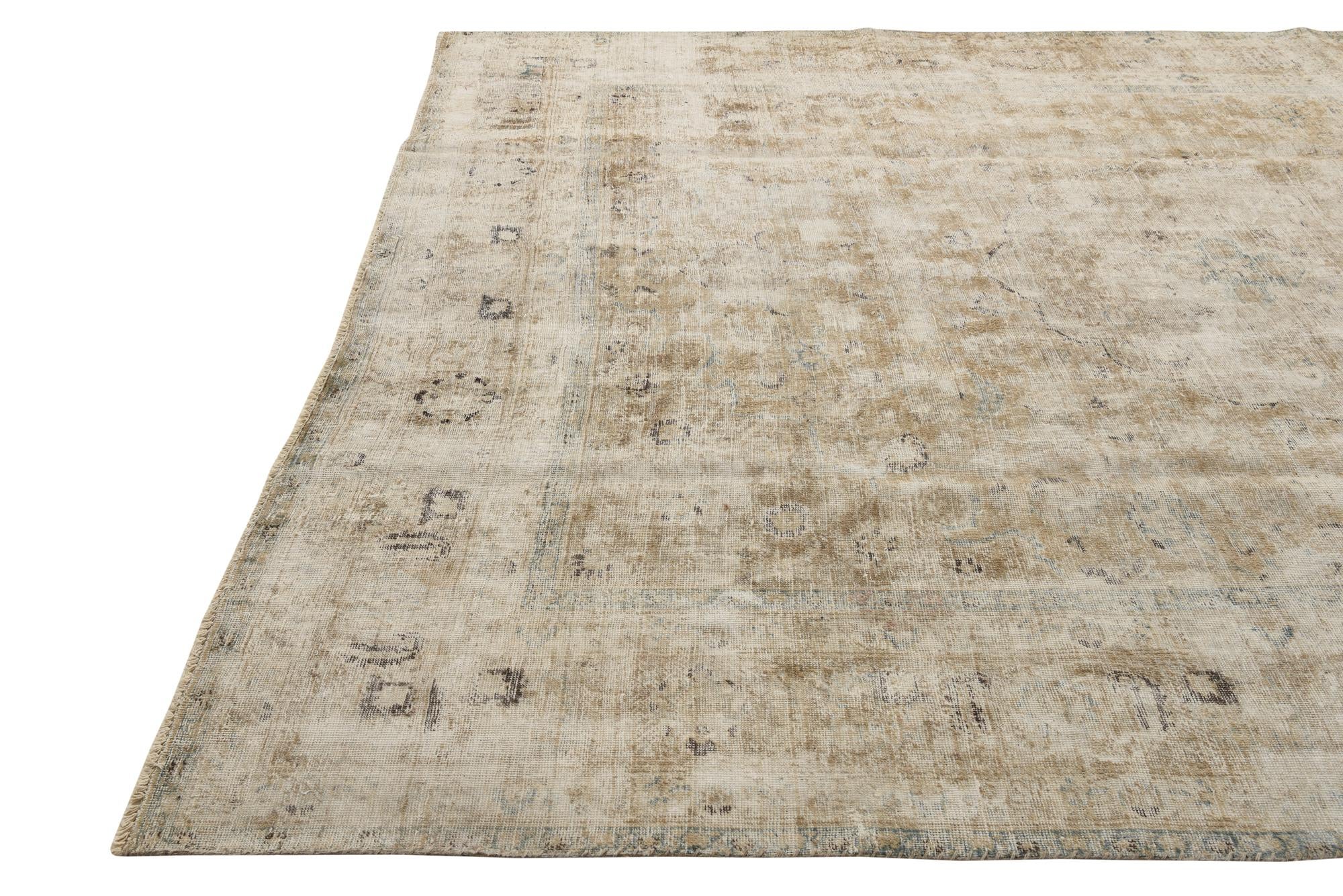 8' 7 x 11' 7 Hand Knotted Ultra Vintage Persian Wool Rug