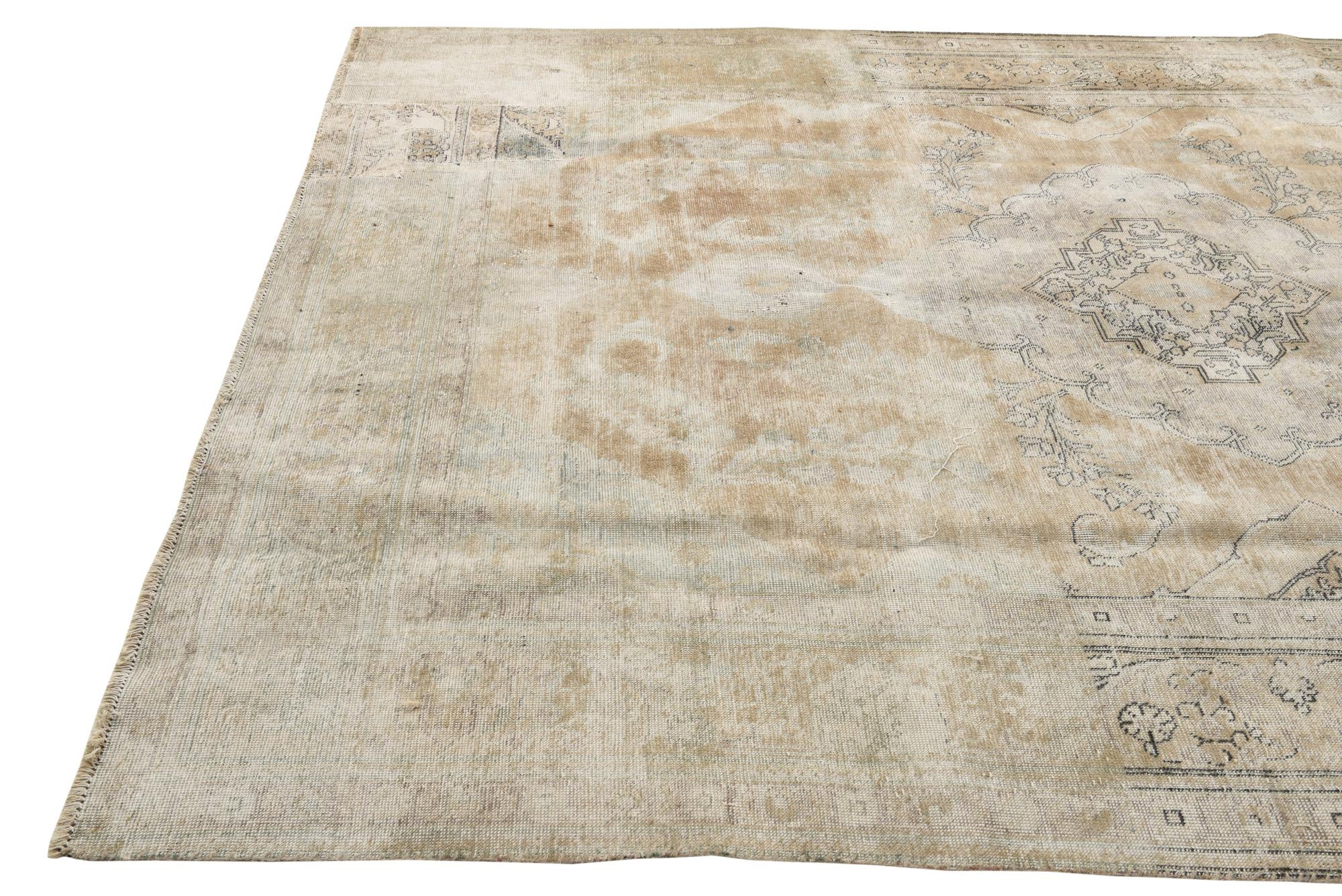 7' 9 x 11' Hand Knotted Ultra Vintage Persian Wool Rug