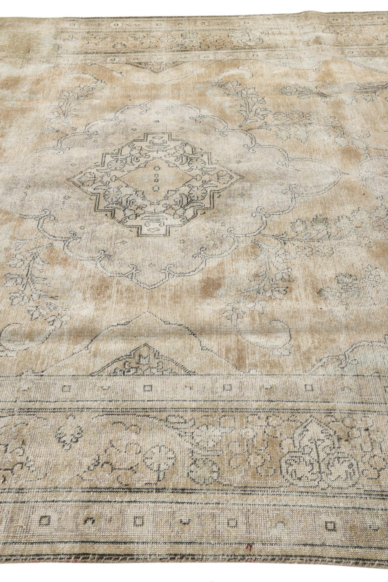 7' 9 x 11' Hand Knotted Ultra Vintage Persian Wool Rug