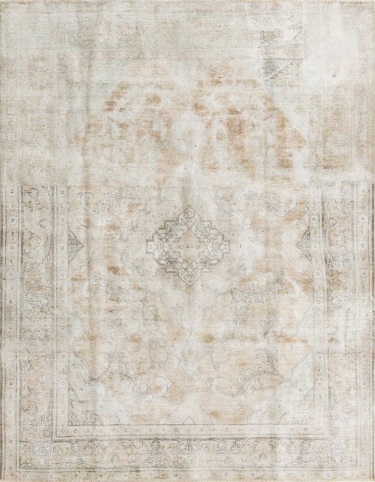 Detail image of 7' 9 x 11' Hand Knotted Ultra Vintage Persian Wool Rug